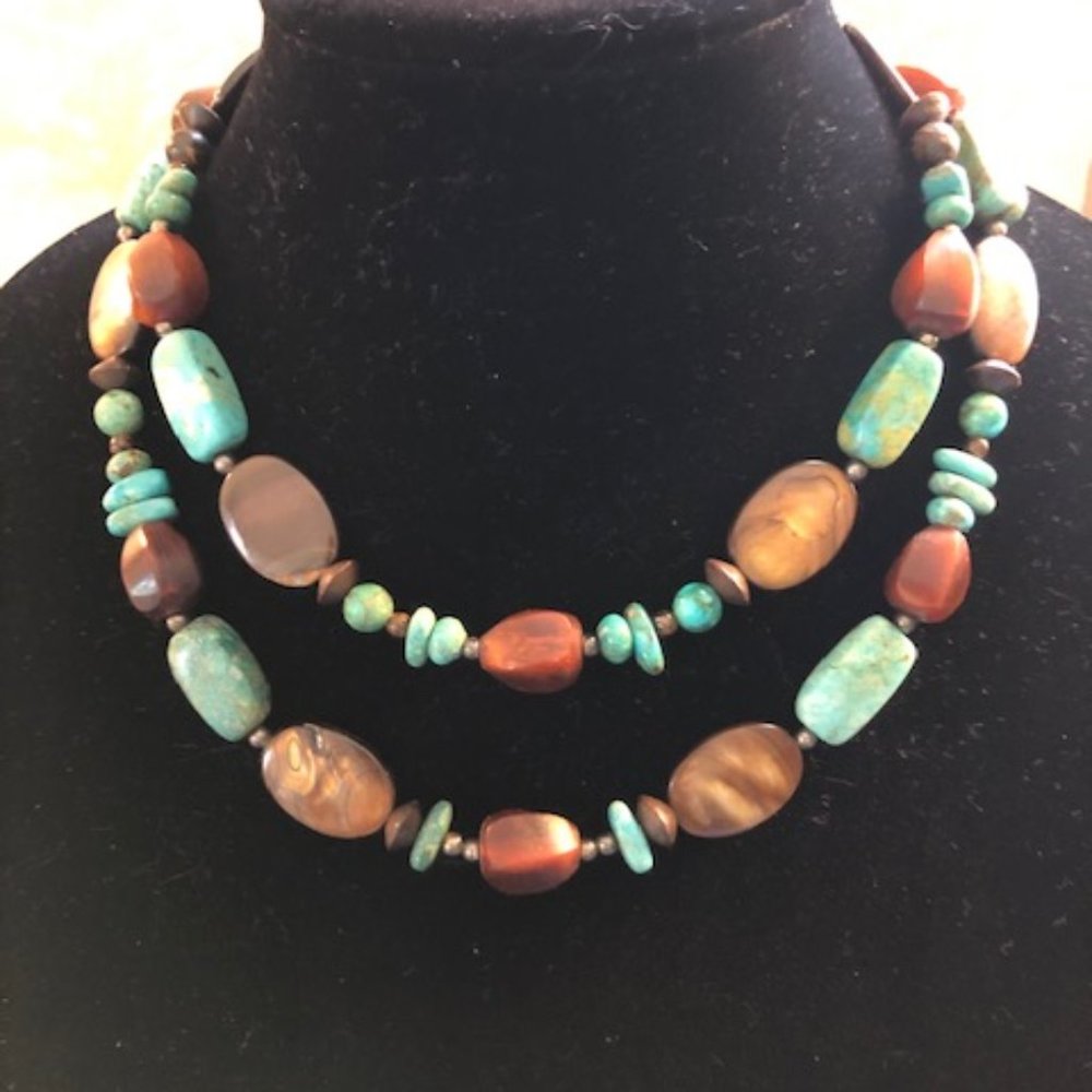 BARSE Turquoise Double Strand Necklace 10"